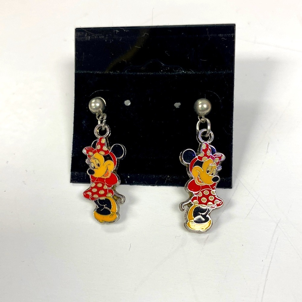 Vintage Minnie Mouse Enamel Earrings